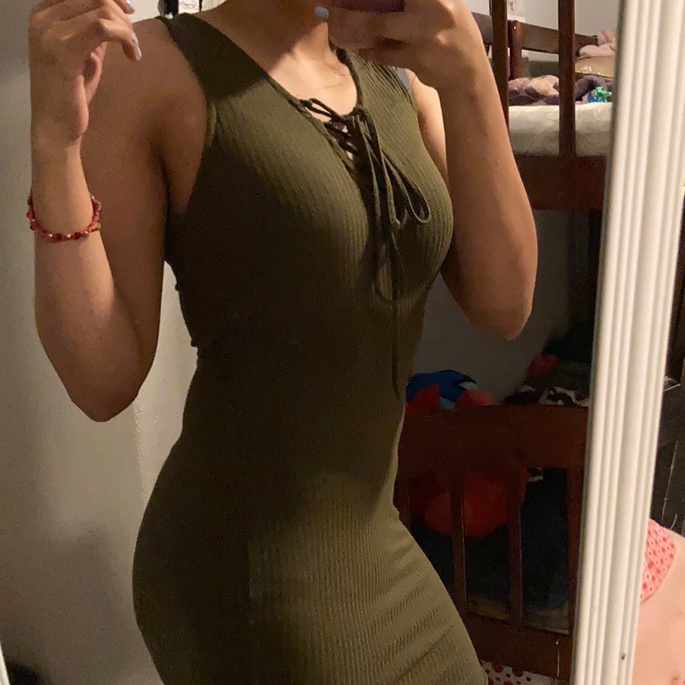 Green long dress